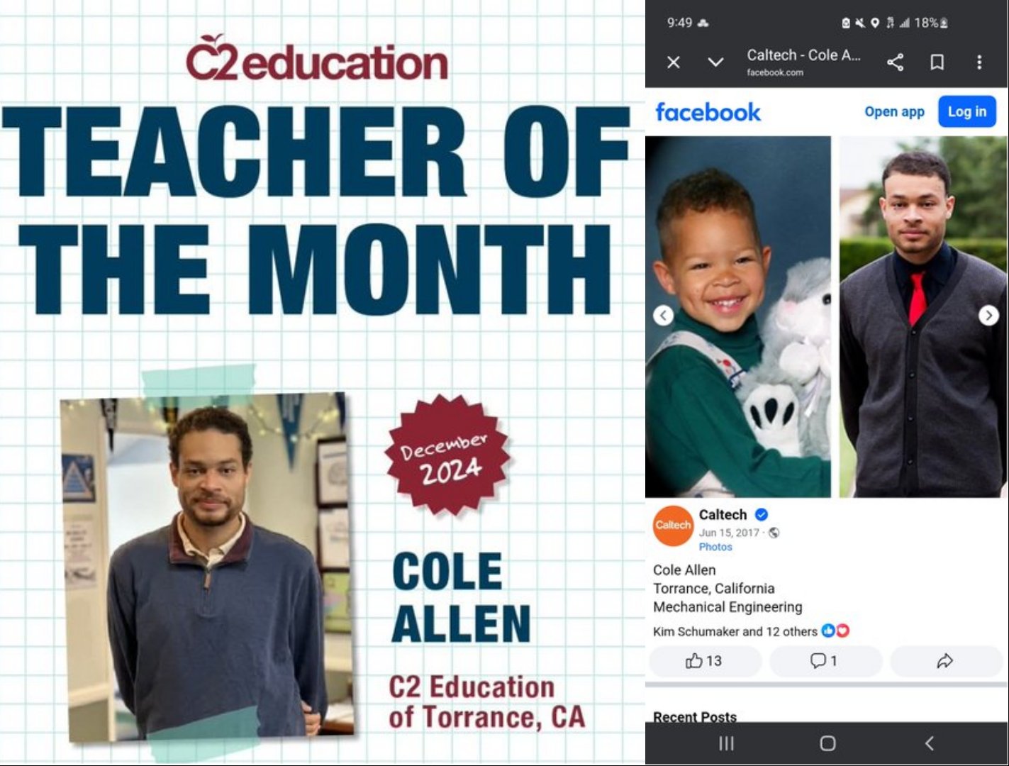Cole Allen — Caltech Mechanical Engineering — LinkedIn profile